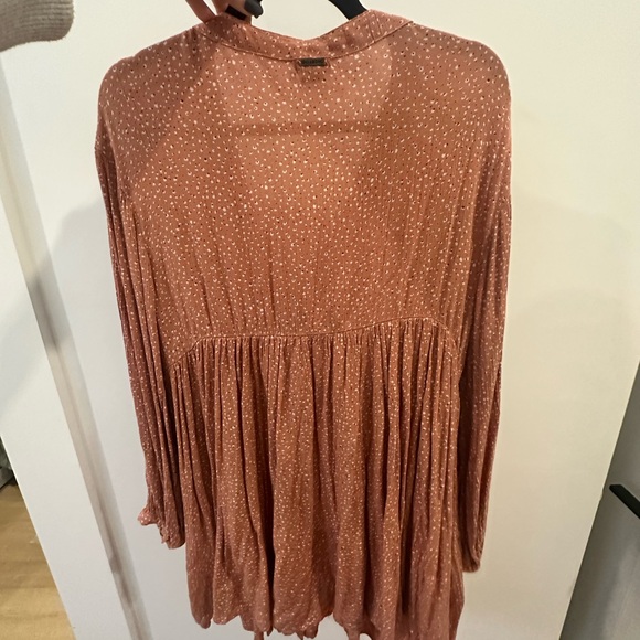 Billabong Rust Polka Dot Button-Down Dress - Picture 2 of 3